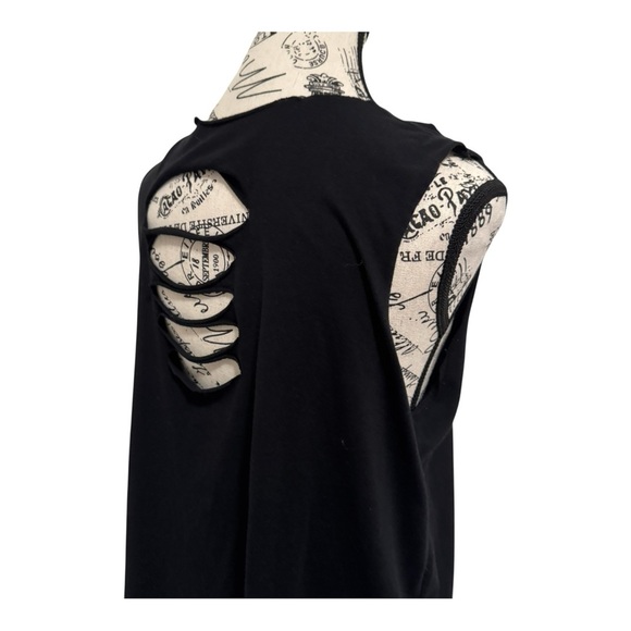 Ukrainian Metal Jinjer Black Sleeveless Skull Top women’s L Ripped Custom - Picture 6 of 12